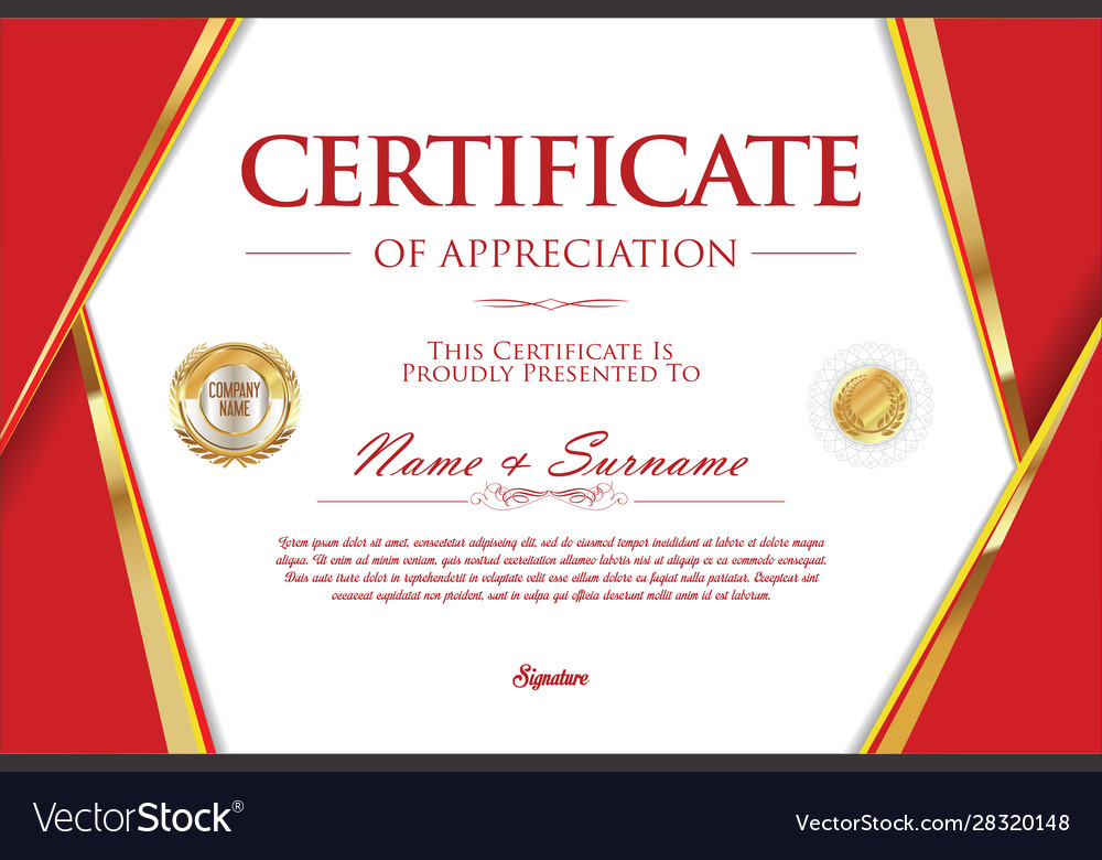 Certificate retro design template 2 Royalty Free Vector