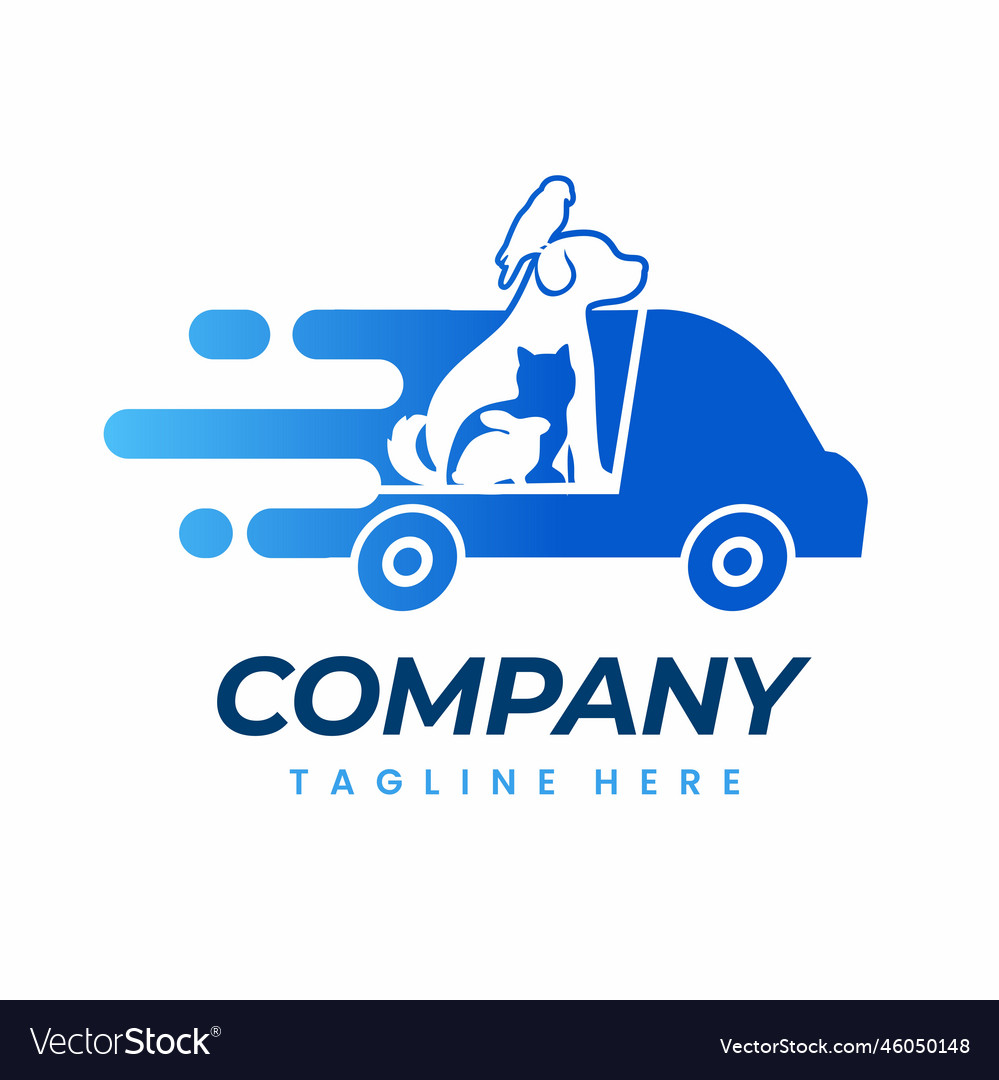 Fast pet delivery service logo design Royalty Free Vector