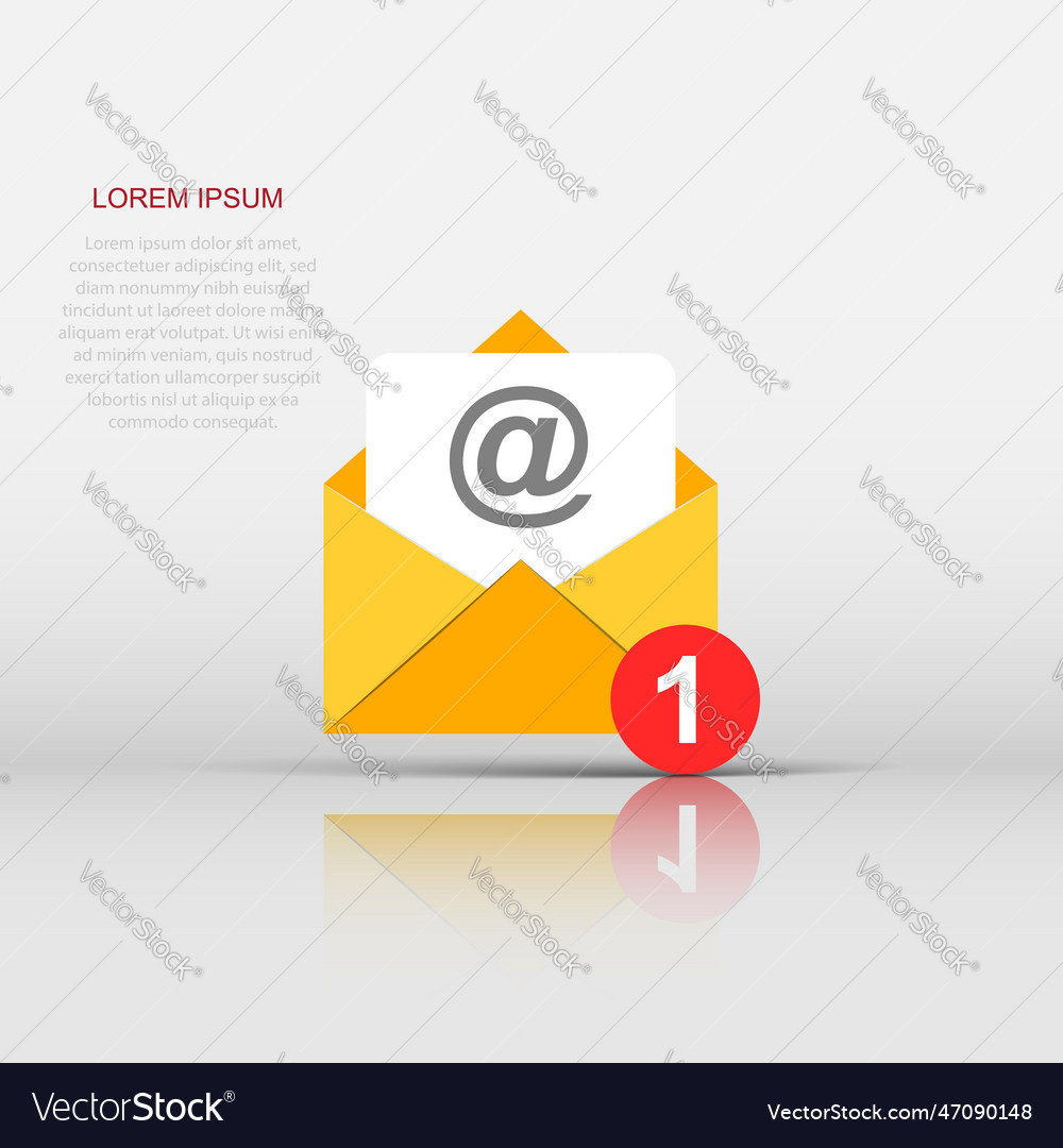 Mail envelope icon in flat style email message Vector Image