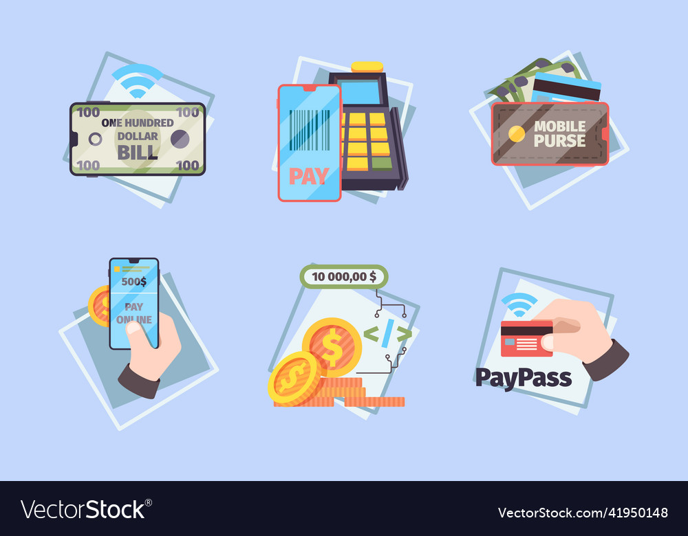 Mobile payments business concept pictures online Vector Image