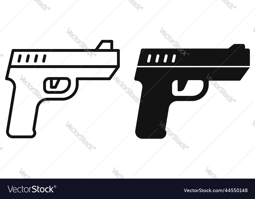 Modern pistol icon gun weapon icon vector image Modern pistol icon gun weapon icon