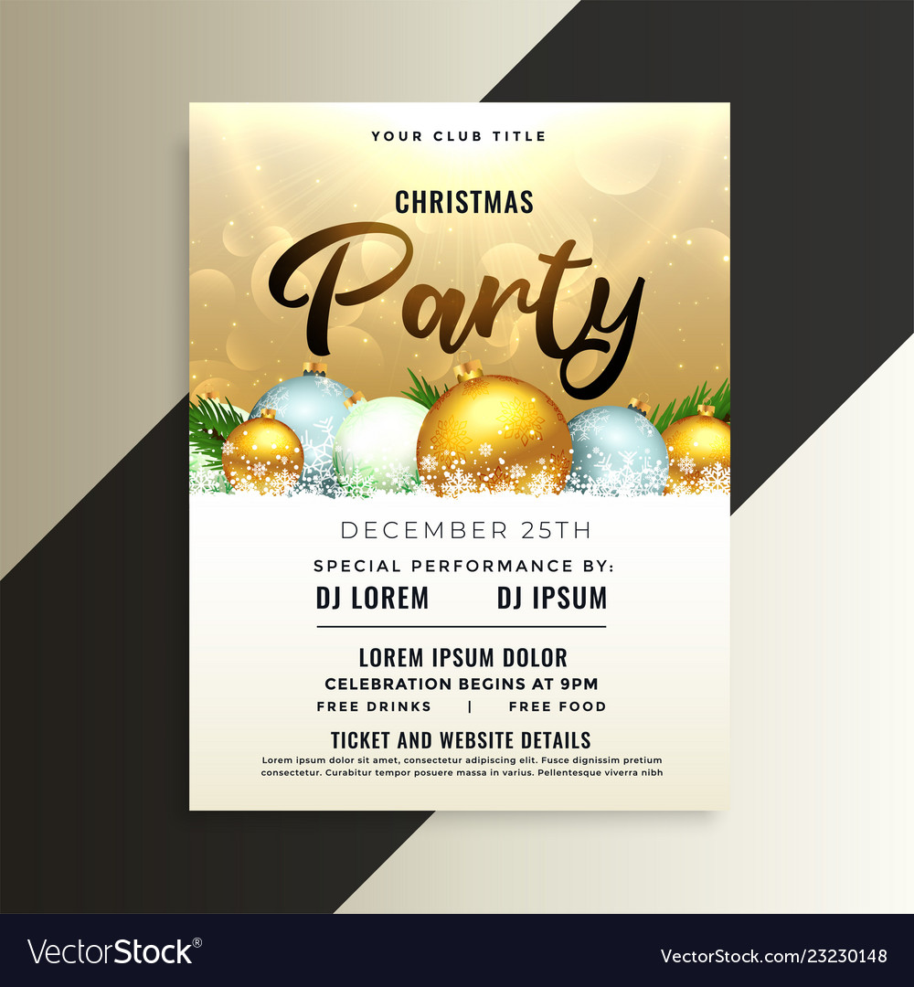 Christmas Party Flyer Template Free Download from cdn4.vectorstock.com