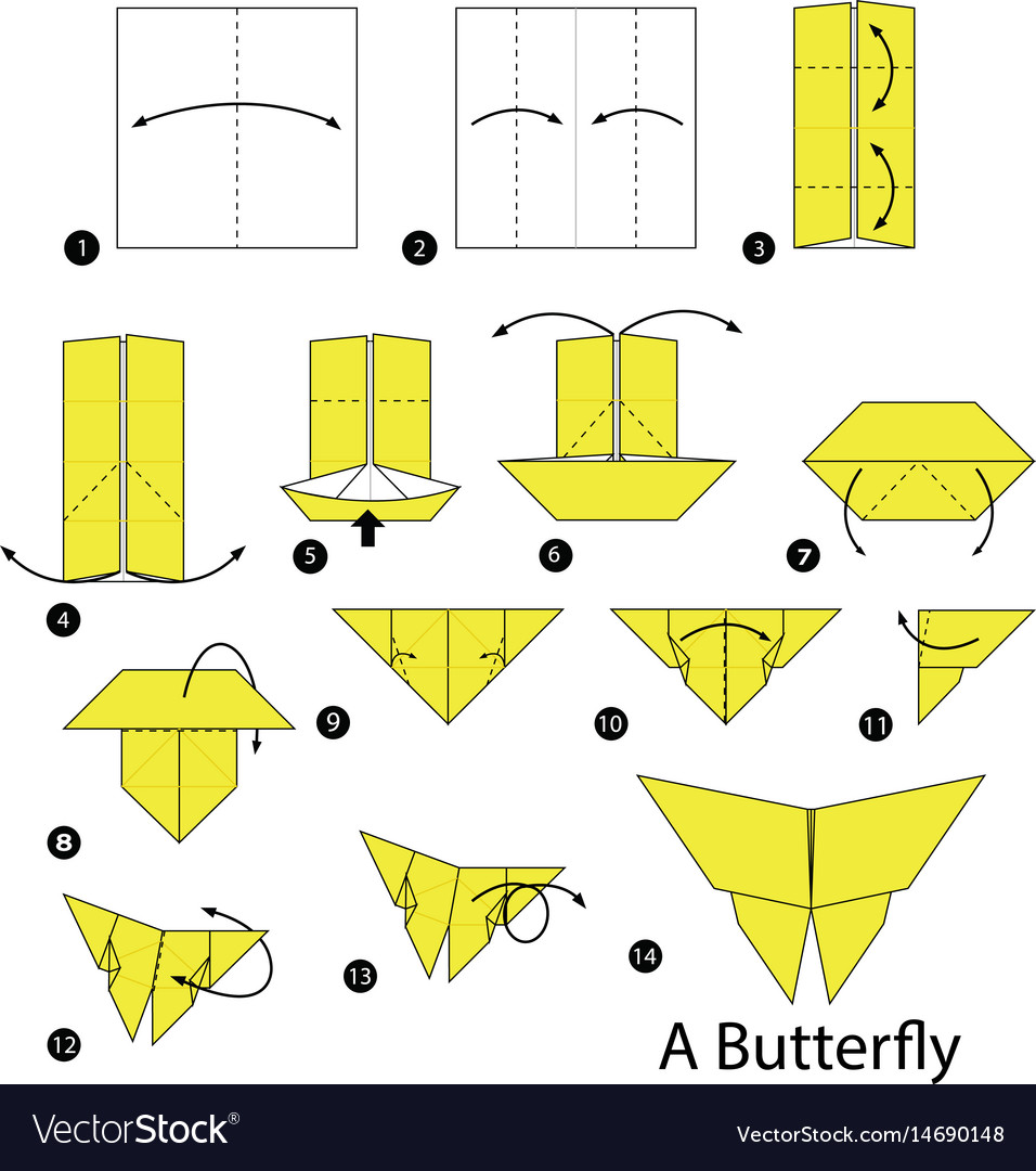 Step By Step Instructions How To Make Origami Vector Image 3097