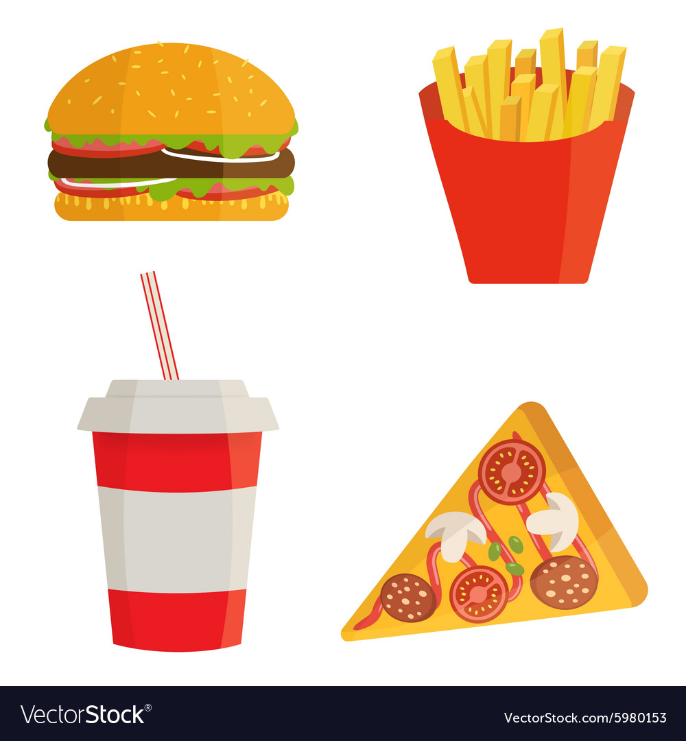 Banner with fast food cola hamburger Royalty Free Vector