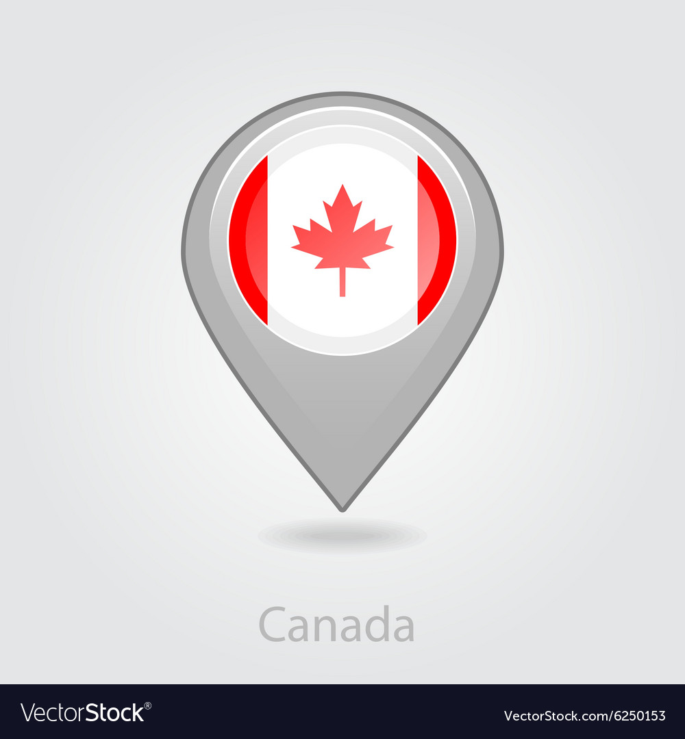 Canada flag pin map icon Royalty Free Vector Image