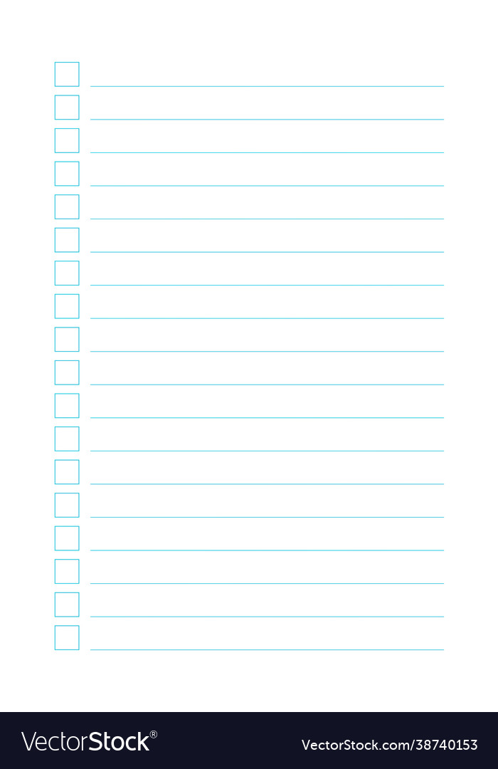 graph paper printable to do list with check boxes vector image