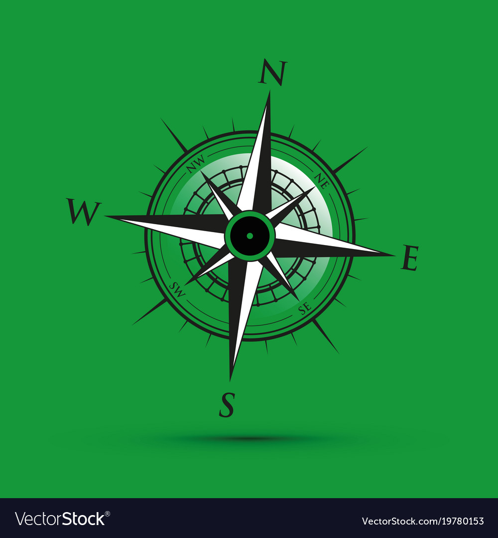 Green Compass Royalty Free Vector Image - Vectorstock