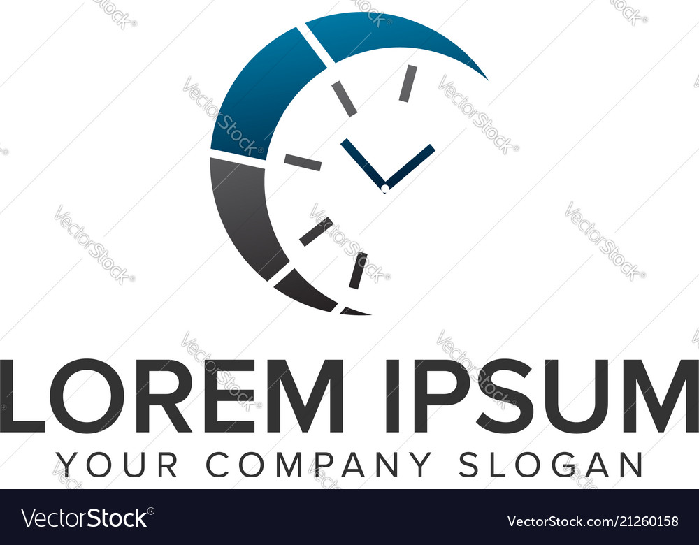 Clock time logo Royalty Free Vector Image - VectorStock