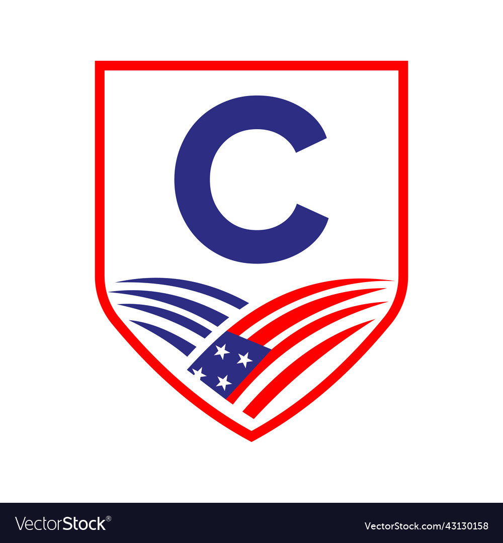 Letter c american agriculture logo template usa Vector Image