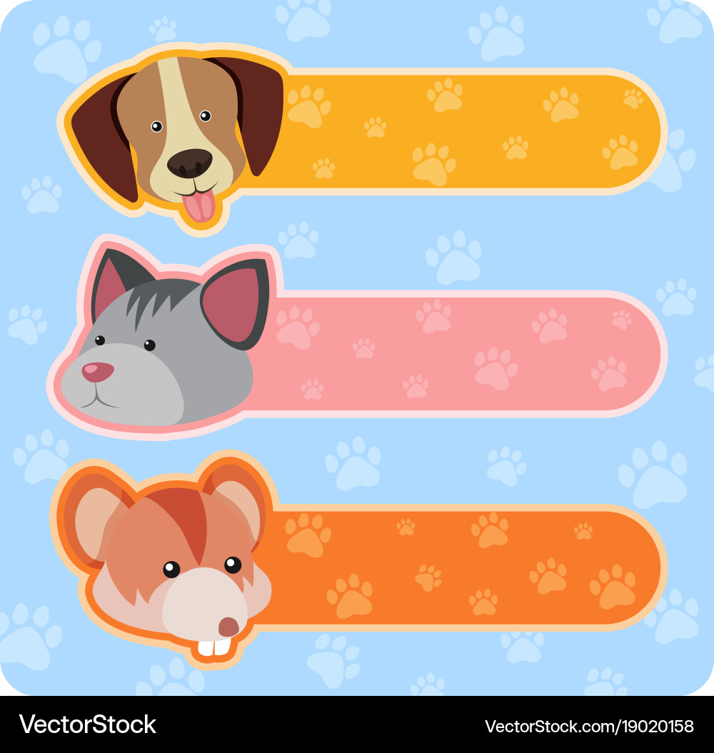 Three Banner Designs With Cute Animals Royalty Free Vector