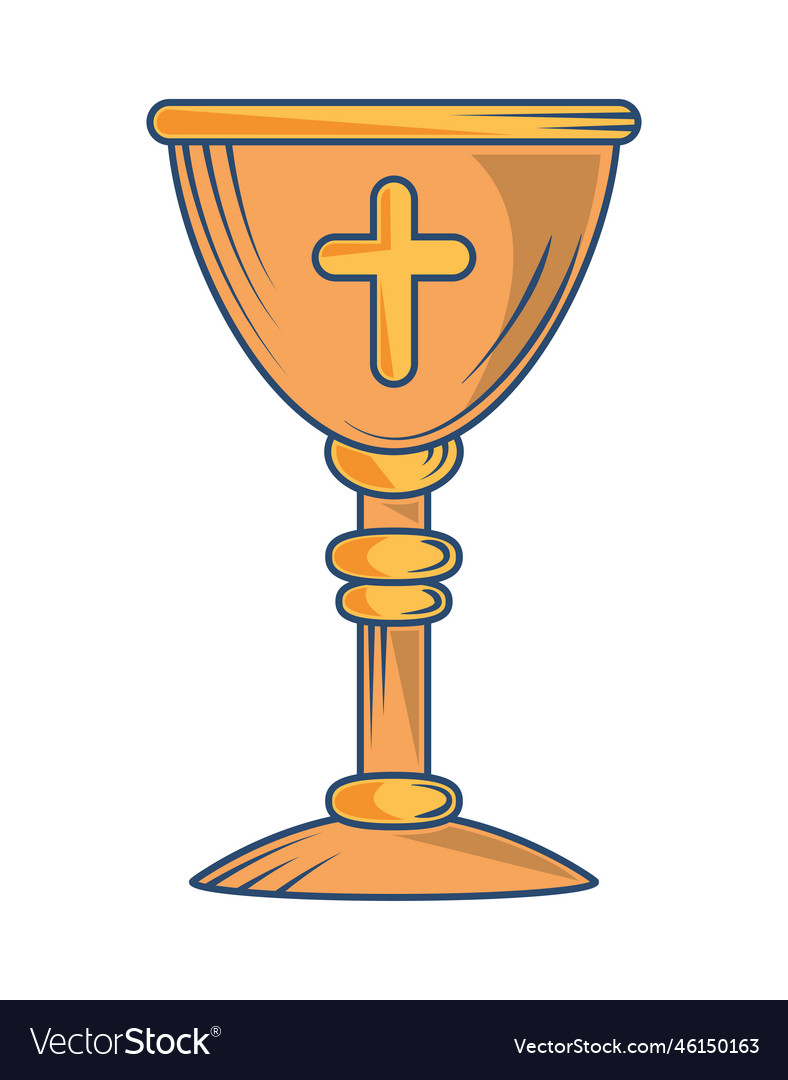 Chalice with cross Royalty Free Vector Image - VectorStock