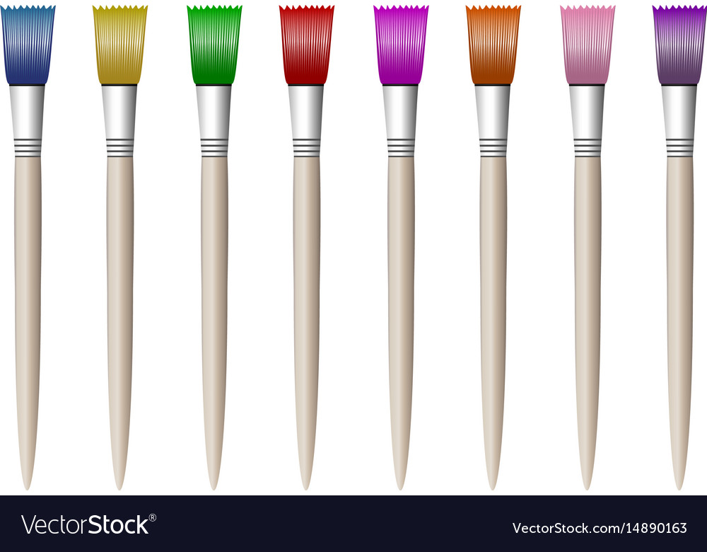 Colorful colored brushes for drawing simple Vector Image