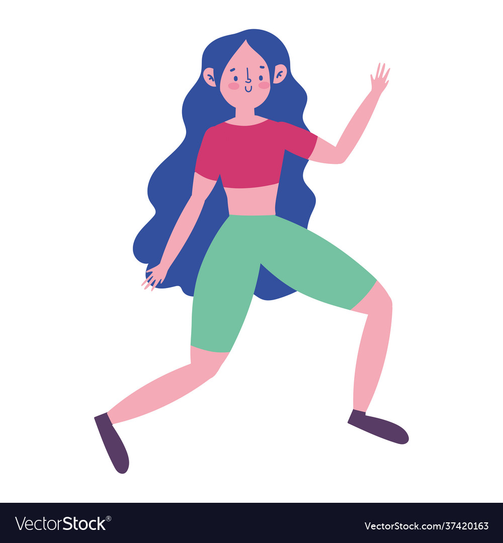 Girl making exercise Royalty Free Vector Image