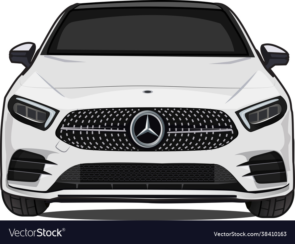 Mercedes white car Royalty Free Vector Image - VectorStock