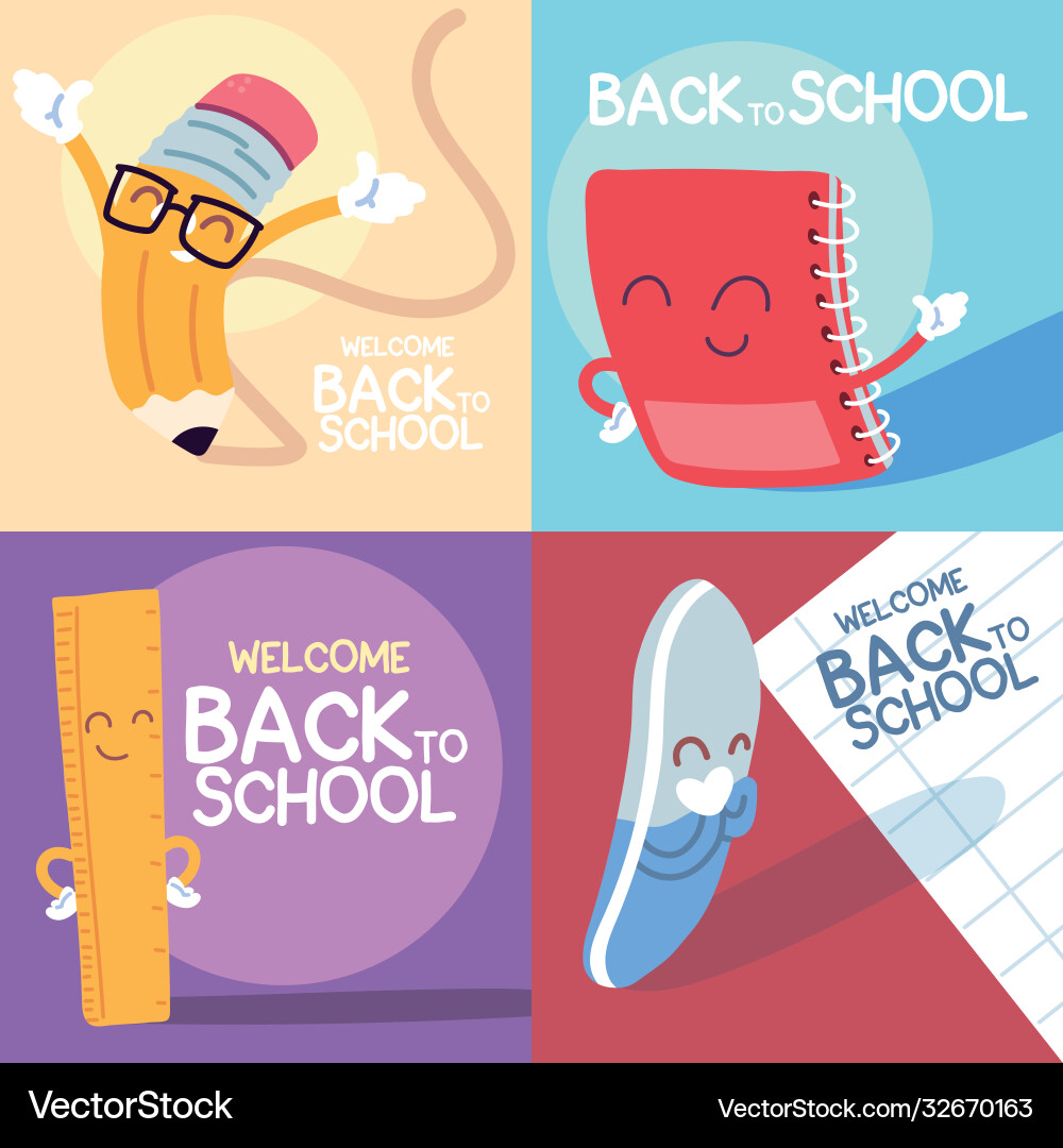 Set banners back to school Royalty Free Vector Image