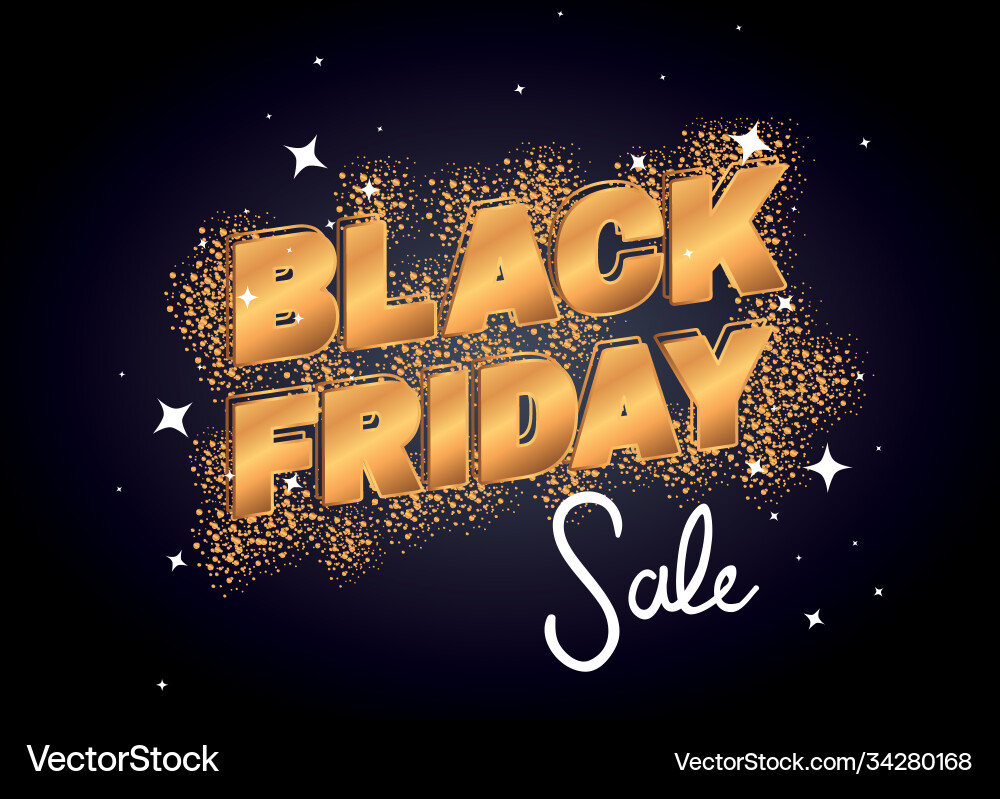 Black friday sale gold design Royalty Free Vector Image