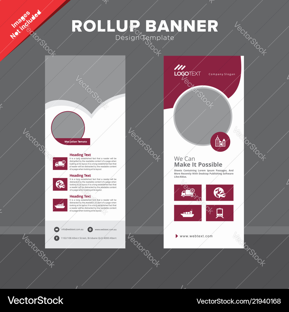 Creative Rollup Banner Design Template Royalty Free Vector
