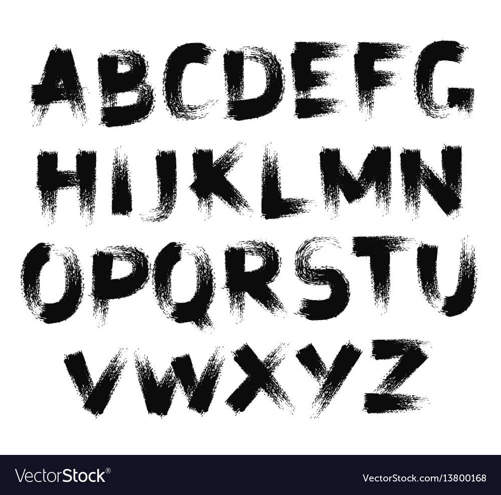 brush stroke letters