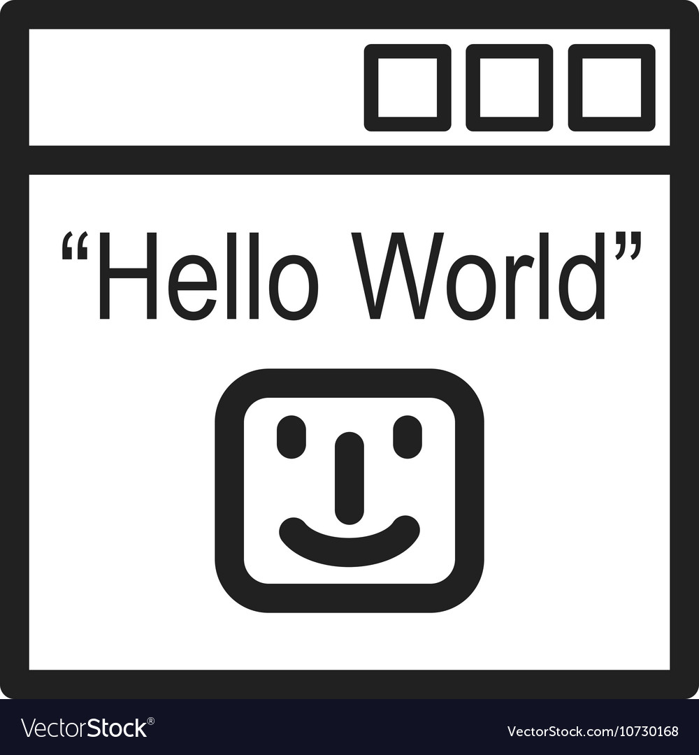 Hello world program Royalty Free Vector Image - VectorStock