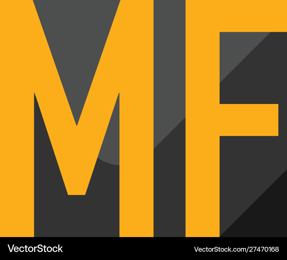 Initial letter mf black creative design logo Vector Image