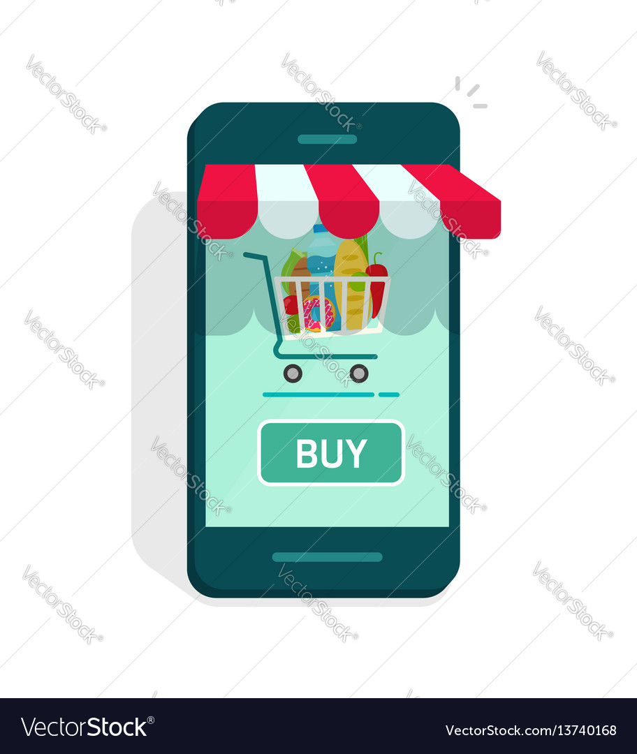 Smartphone online store concept of e Royalty Free Vector