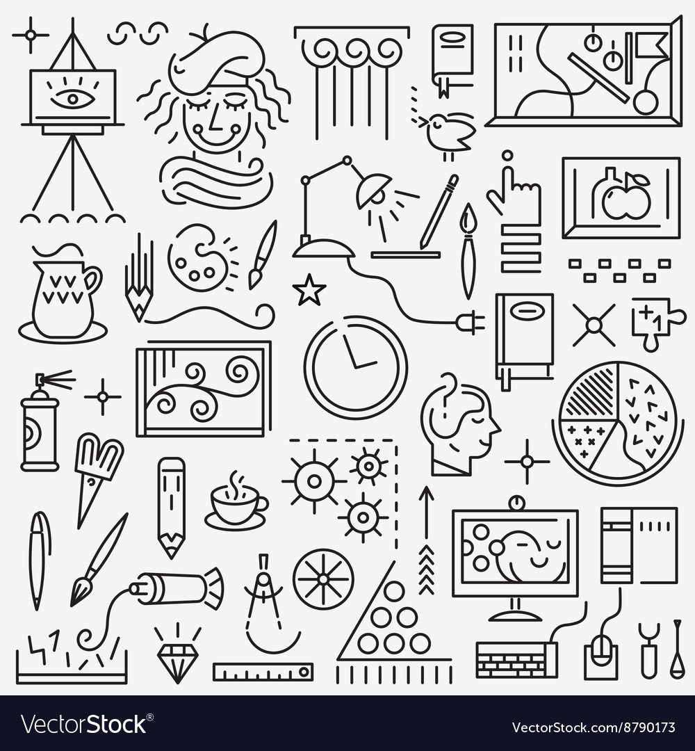 Art - set icons Royalty Free Vector Image - VectorStock