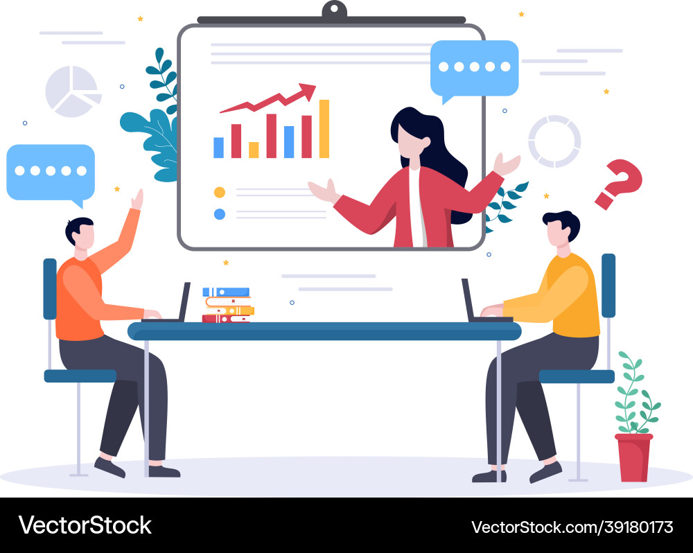 Business online training seminar or courses Vector Image