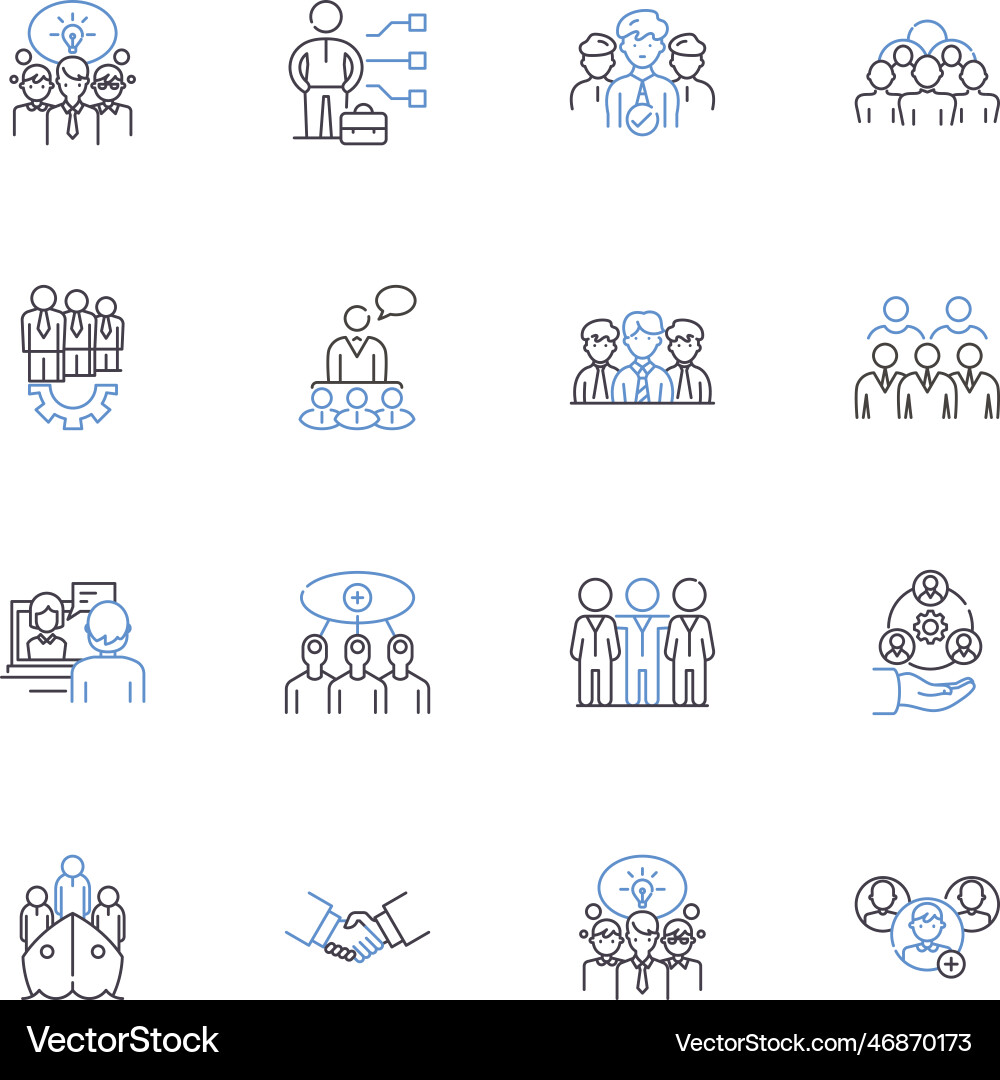 Pack line icons collection bundle container Vector Image