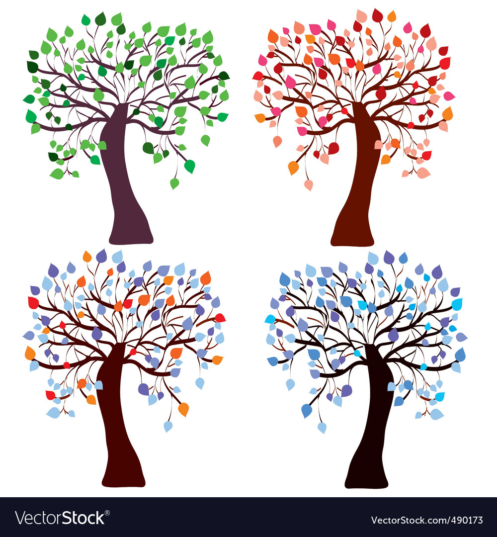 Trees season Royalty Free Vector Image - VectorStock