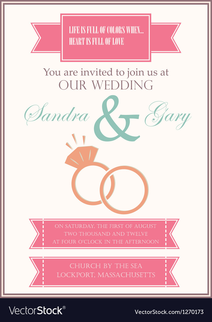 Wedding invitation card Royalty Free Vector Image