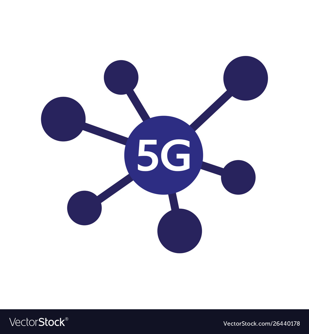 5G Gradient Logo. Monogram Consist of Crossing Number 5 and Letter G Stock Vecto