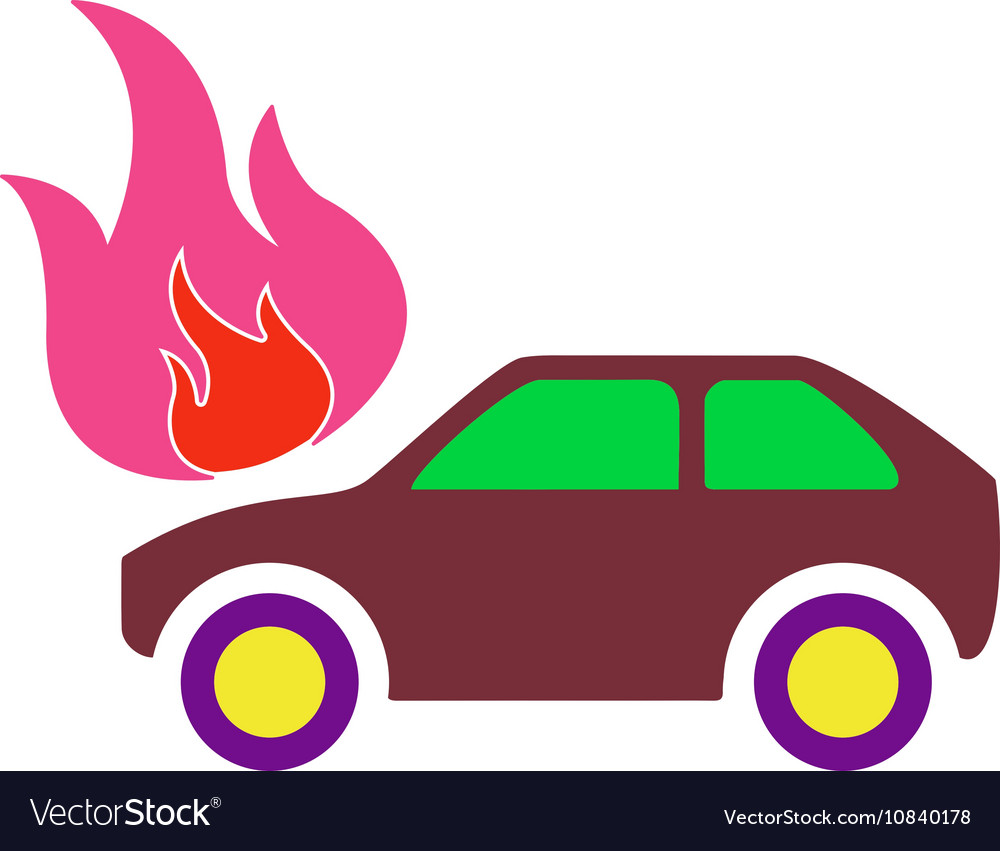 Car fire Icon Royalty Free Vector Image - VectorStock