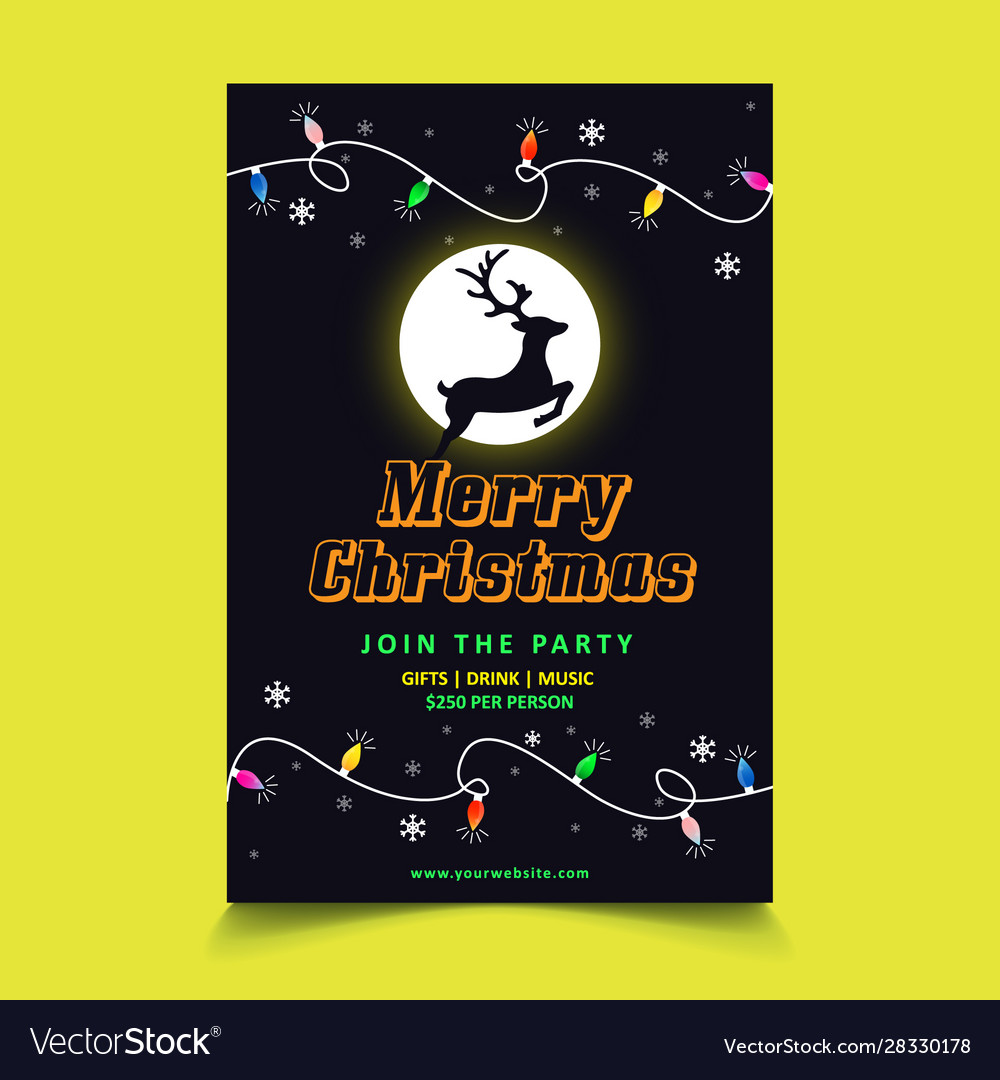 Christmas poster template ready to print Vector Image