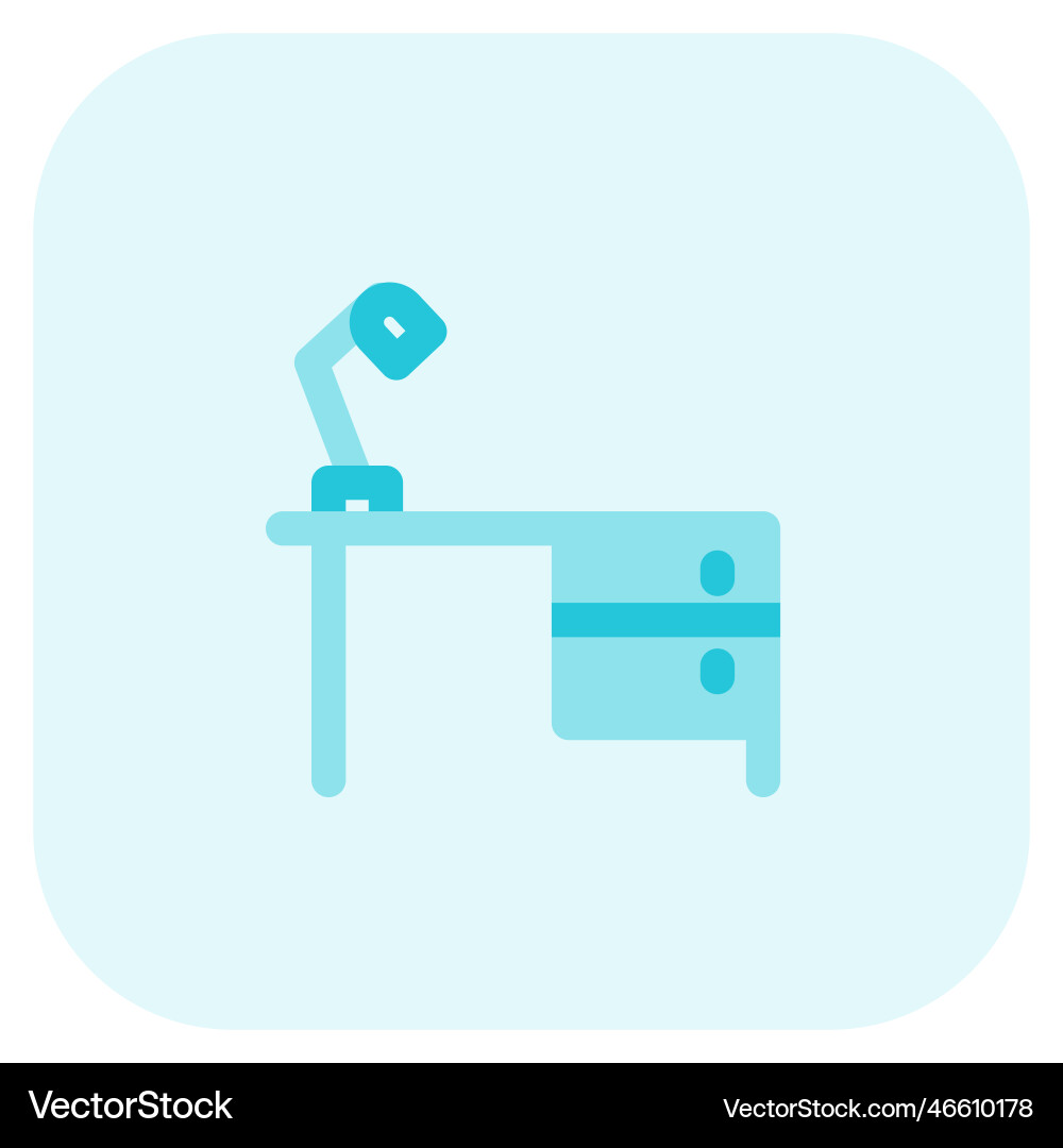 Compact size study table with desk-lamp Royalty Free Vector