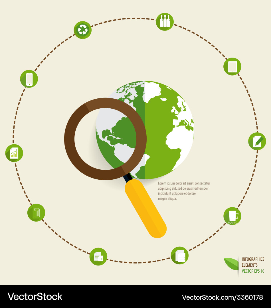 Ecology infographics design elements Royalty Free Vector
