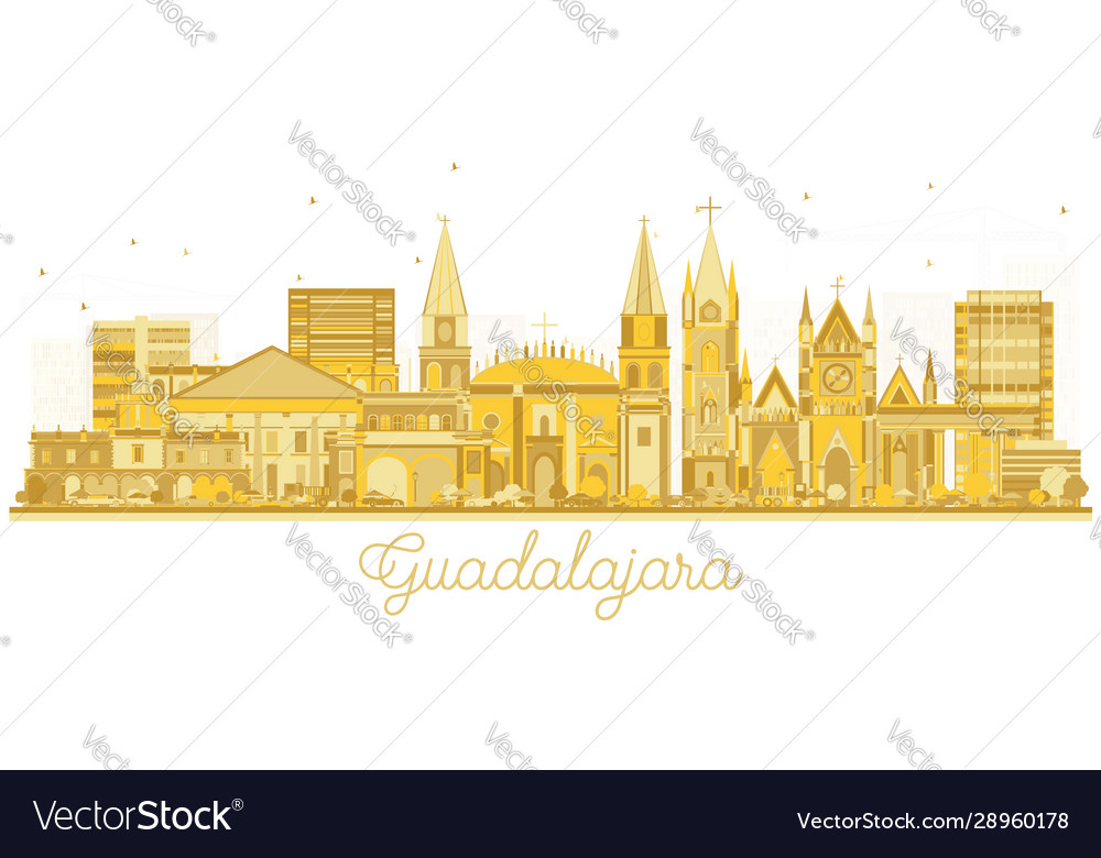 Guadalajara mexico city skyline silhouette