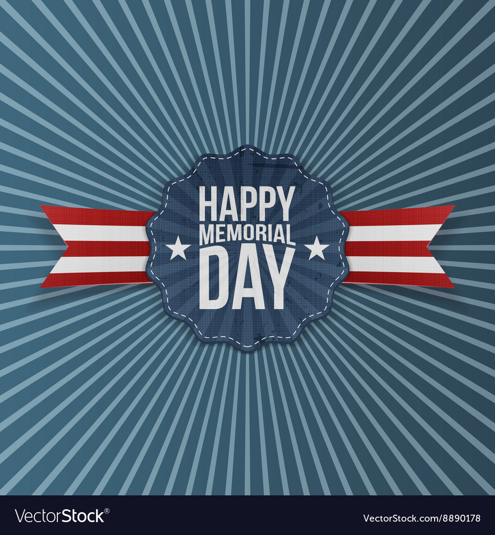 Happy memorial day banner with text Royalty Free Vector