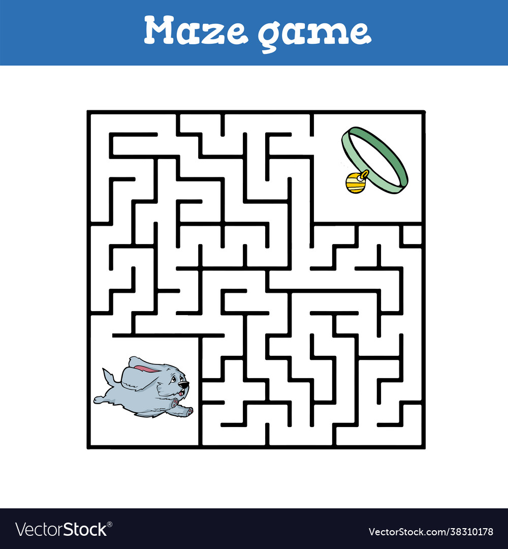 Maze game for children cute cartoon worksheet Vector Image