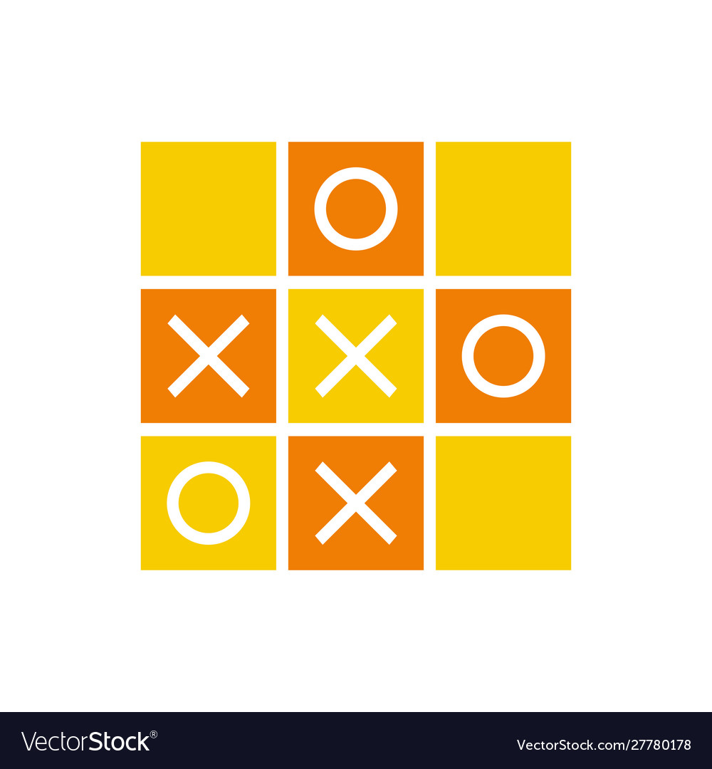 Tic tac toe game icon template design Royalty Free Vector