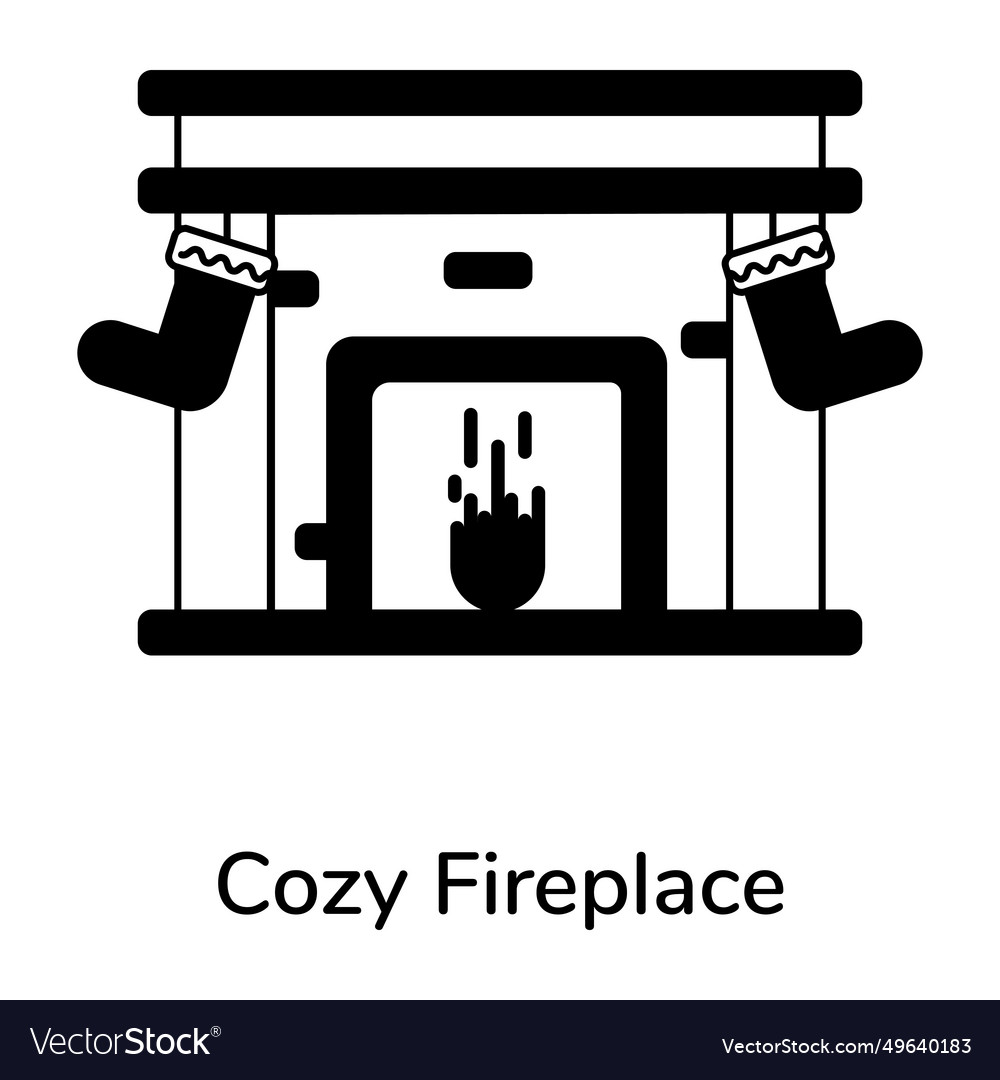 Cozy Fireplace Royalty Free Vector Image - Vectorstock