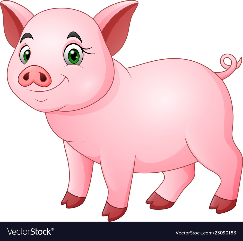 Cute pig cartoon Royalty Free Vector Image - VectorStock