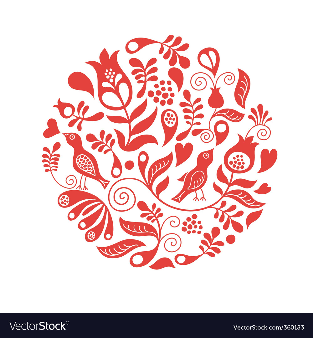 Floral round Royalty Free Vector Image - VectorStock