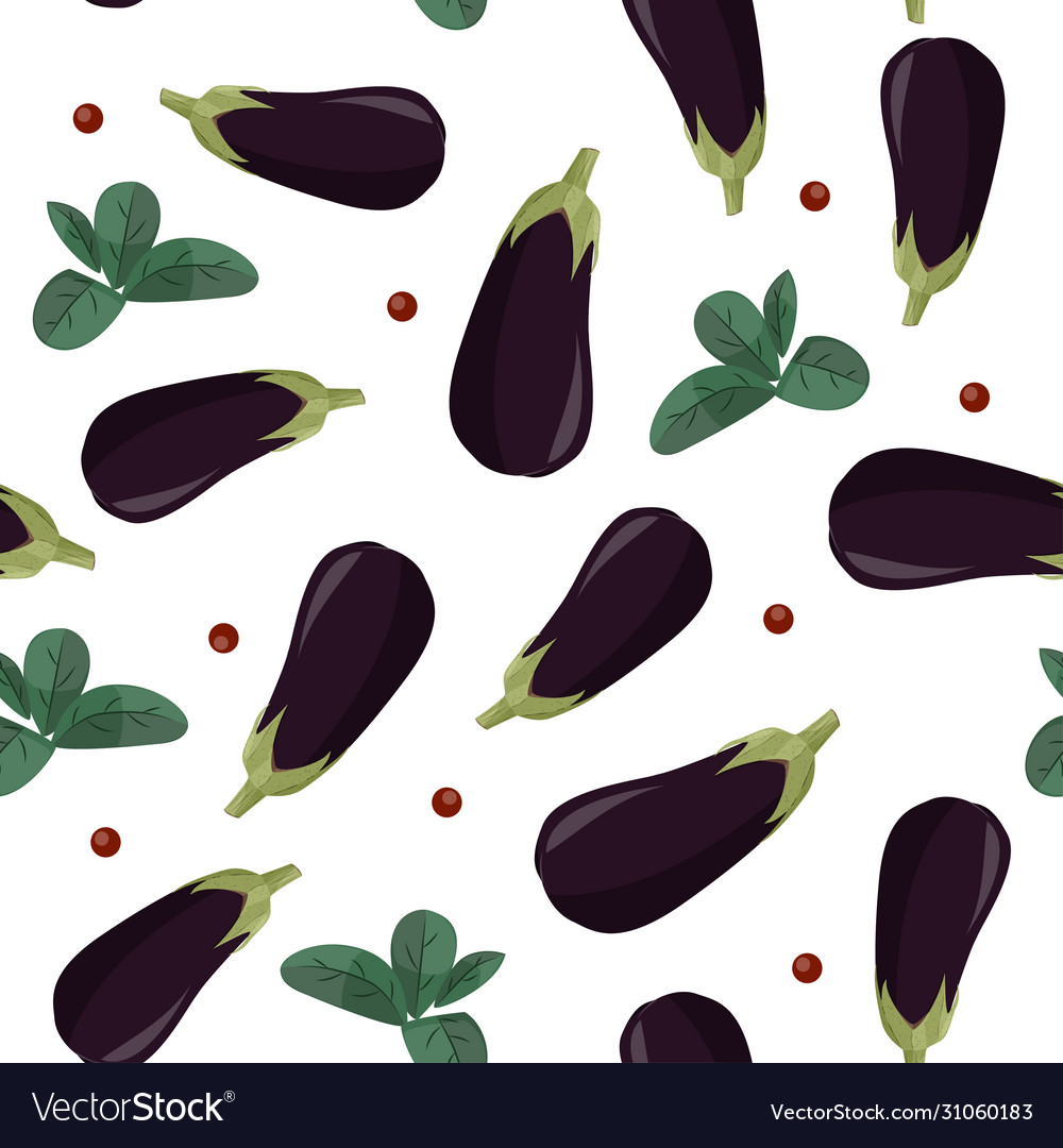 Fresh eggplant seamless pattern vegetable