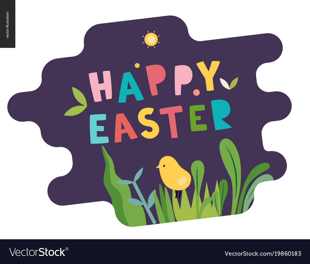 Happy Easter Lettering Royalty Free Vector Image 9811