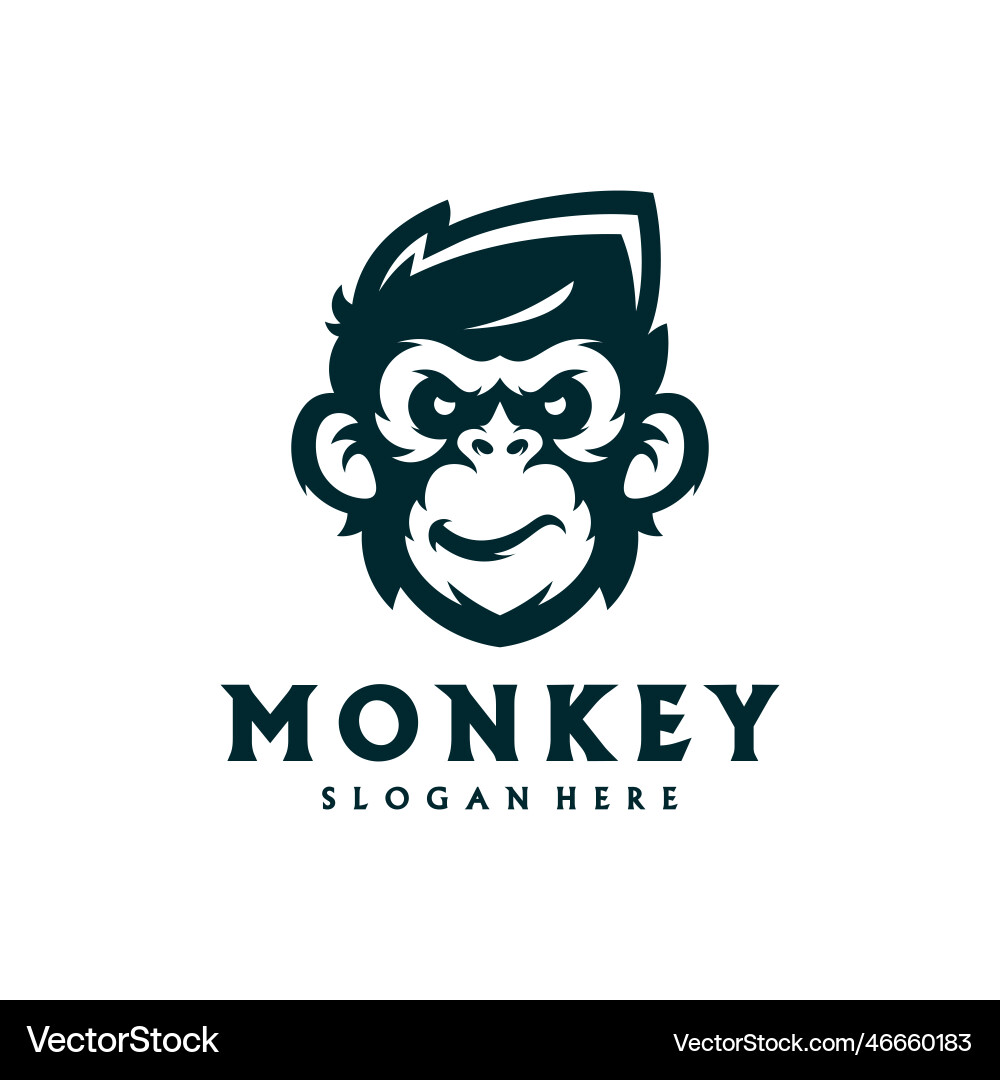 Head monkey mascot logo template creative monkey Vector Image