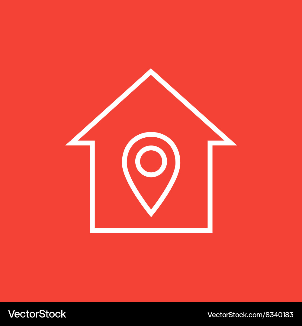 House with pointer line icon Royalty Free Vector Image