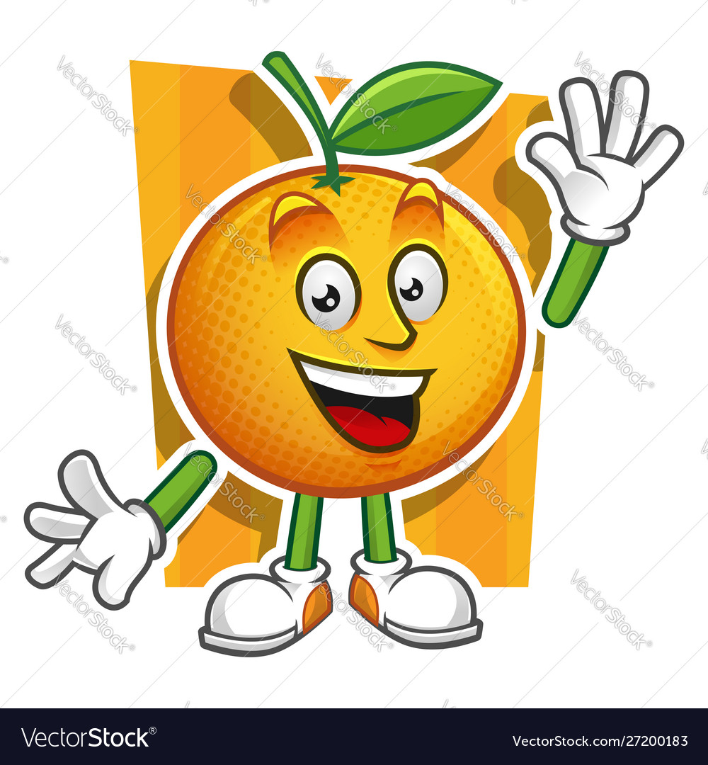 Orange character design or mascot perfect Vector Image