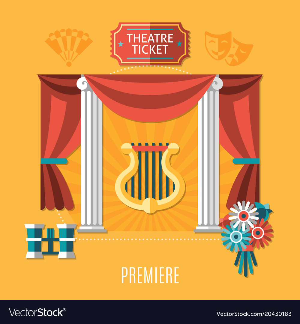 Orange theatre composition Royalty Free Vector Image