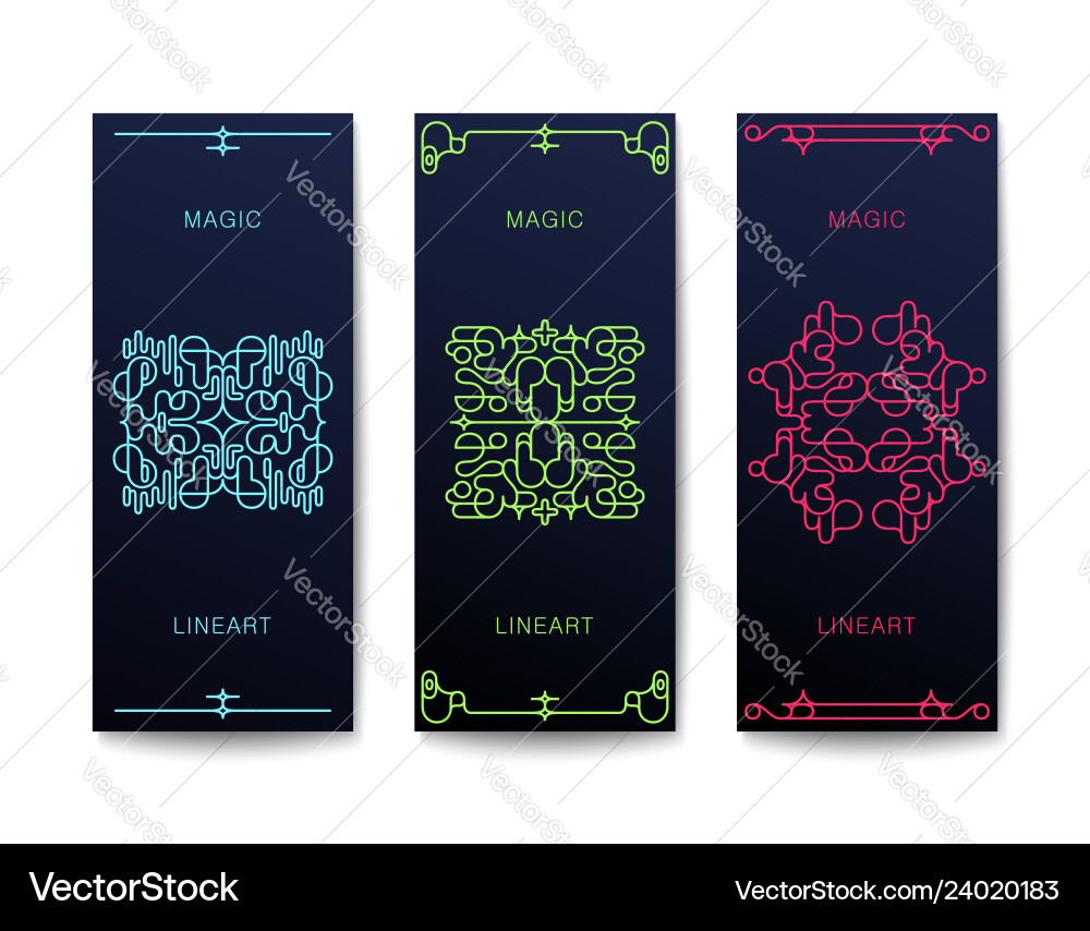 Three Stylish Art Deco Banners Royalty Free Vector Image