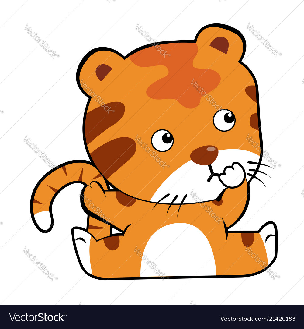 Tiger in cartoon style Royalty Free Vector Image